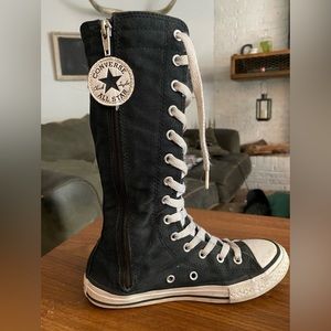 Converse Chuck Taylor All Star Extra High Tops Juniors 2 Black Shoes 614985F